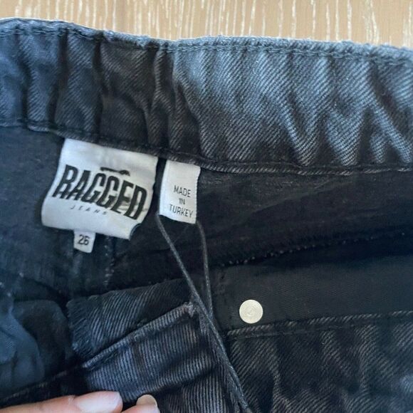 Free People The Ragged Priest Back Slash Mom Jeans Black Size 26 NEW - Picture 4 of 10